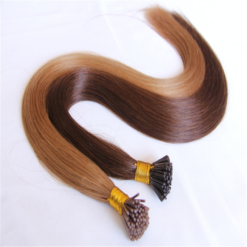 Top Grade Stick I Tip Hair Extensions 16-18" 0.8gr strand 200Strands lot Keratin Thick Kinky straight Indian Hair