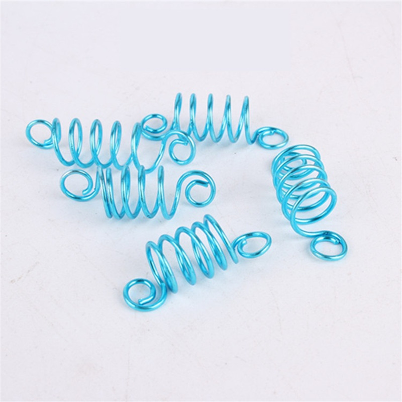 Aluminum Braids Spring Twist Hair Rings Twist Capelli Ring Hair Coil Dreadlocks Braiding Beads Wig Jewelry Ring Anillos Para El Cabello Con Resorte