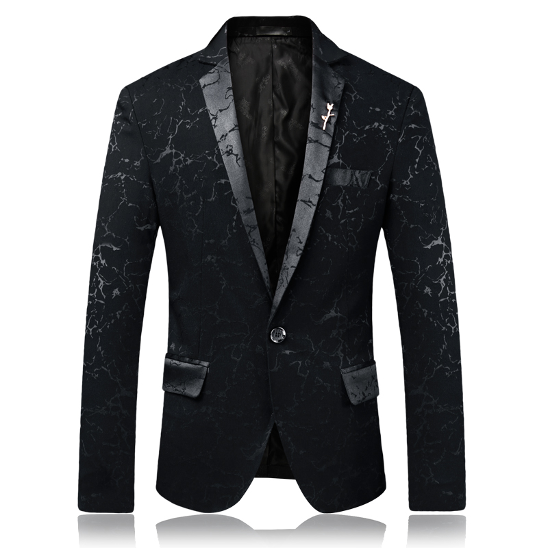 blazers men High-end business dress Groom wedding printing Blazers Fashion Single Button Suits With Bow Slim Fit Party