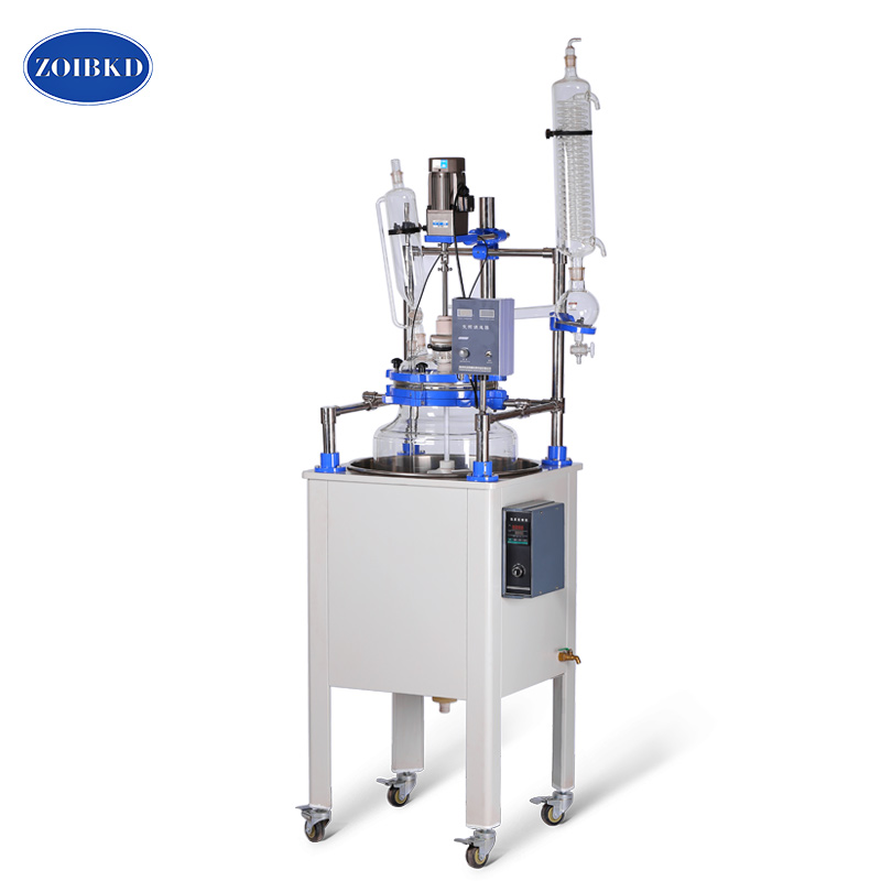 ZOIBKD Lab Supplies High Quality Single Layer Glass Reactor F-100L Single-deck Chemical Vacuum Reactor For Laboratory 110V/220V