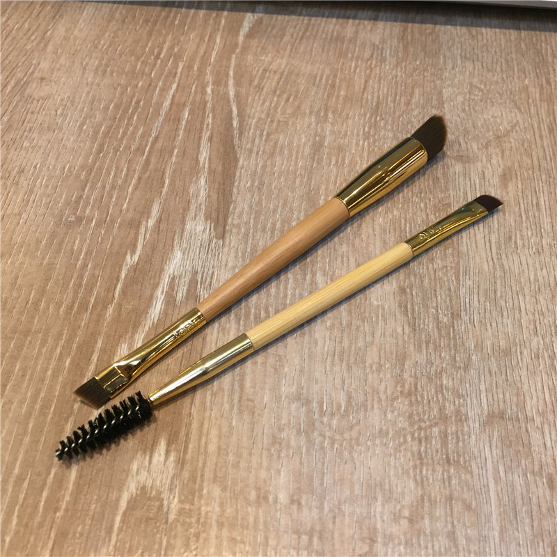 TT-Series Bamboo Frame work double-ended eye brow brush - Synthetic Hair for Powder Cream Prodcuts- Beauty makeup brushes Blender