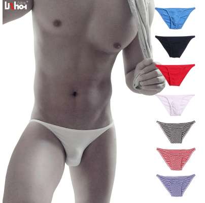 

Breathable bag thin side high fork fitness attractive stripe men's underwear male brief cotton boys underwear 13004
