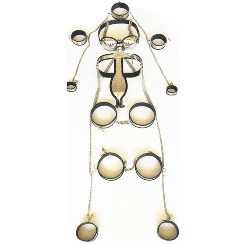 Male chastity belt bdsm sex 8pcs set chastity device fetish wear chastity cage sex toys J1430