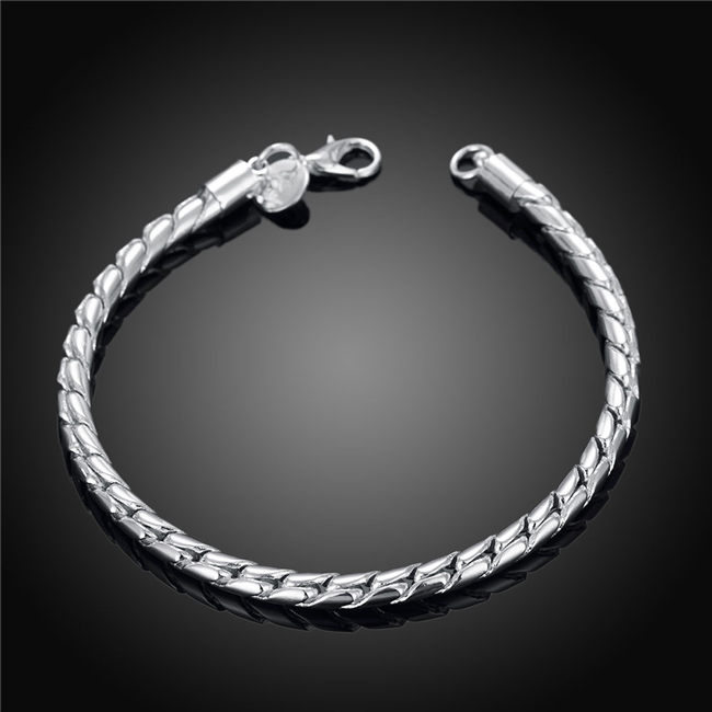 Small twisted rope hand chain sterling silver plated bracelet ;Hot sale men and women 925 silver bracelet SPB210
