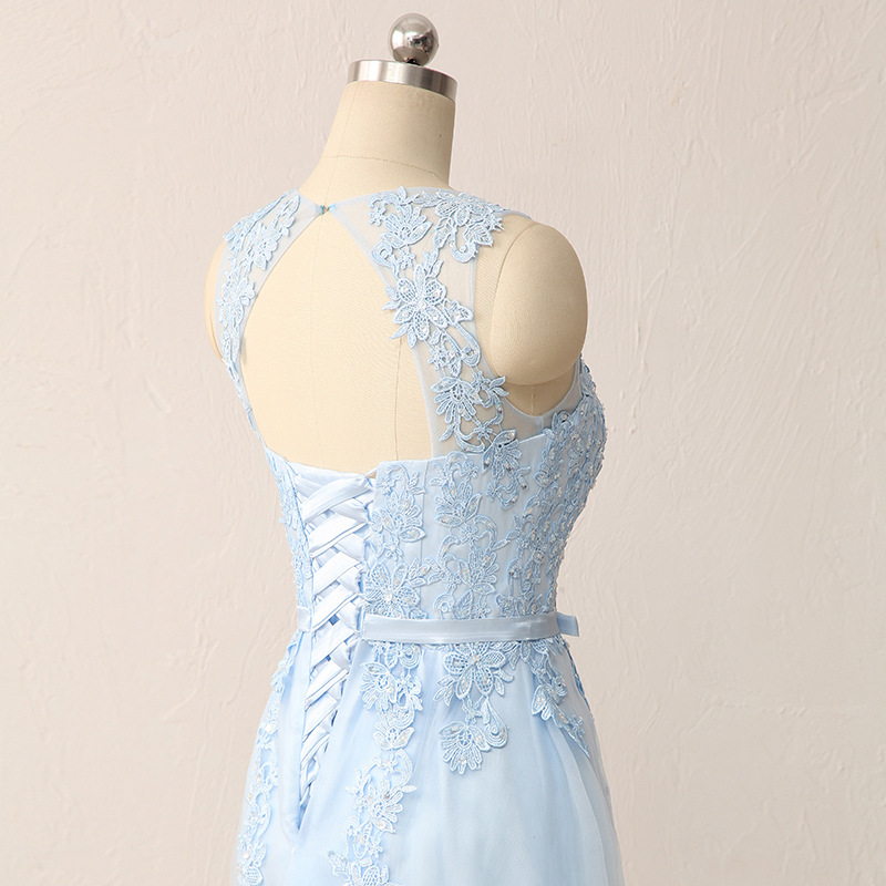 2018 New Sexy Long Lace Prom Dresses A Line Appliques Plus Size Floor-Length Formal Evening Homecoming Party Gown QC1144