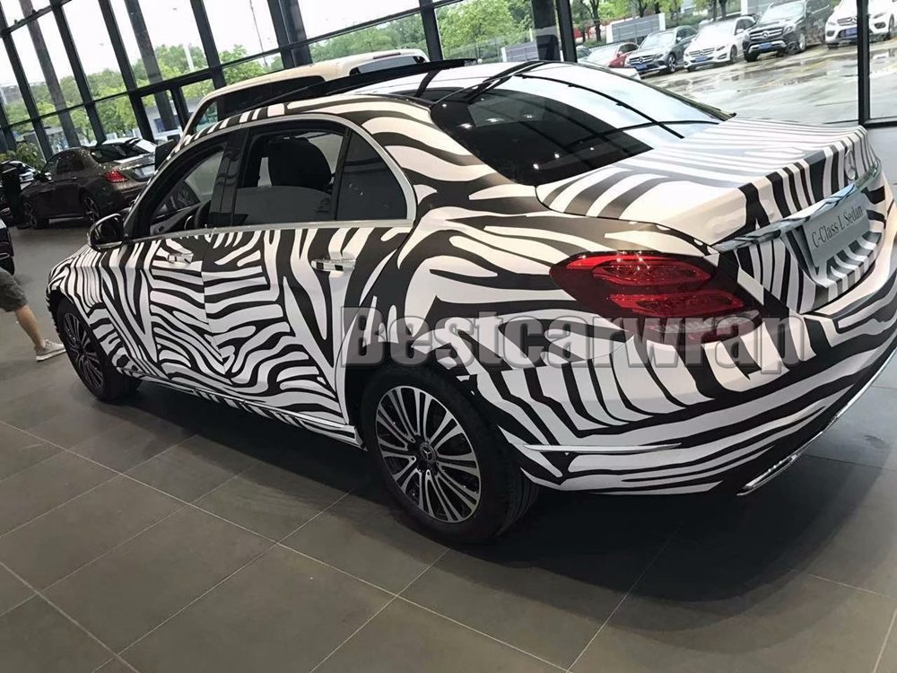 zebra Camouflage Vinyl wrap for car wrap covering with air bubble free self adheisve For boat wall car decoration available 1.52x30m 5x98ft