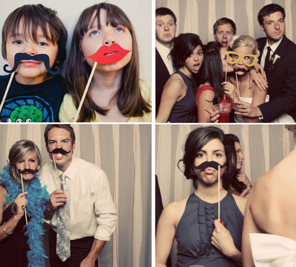 Photo Props Interesting Birthday Parties Welcome Creative Wedding Red Lip Paper Beard Paper Hat Fun Birthday Paper Cap 76pcs/set