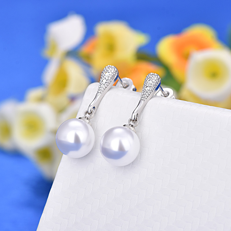 Pearl Dangle Earrings Jewelry S925 Silver Needle Allergy Free Earring for Women