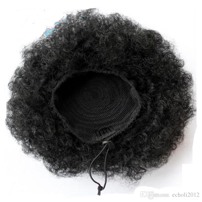 Women Hair Extension short high Afro Kinky Curly Ponytail natural Hair puff Drawstring Ponytails Pieces Buns Peruca