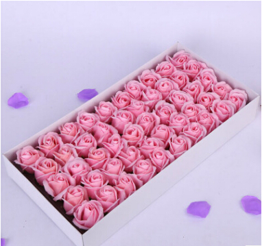 50PCS/Box Artificial Flowers 2018 Romantic Rose Soap Flower Heads Wedding Decoration DIY Fake Flowers Home Decor