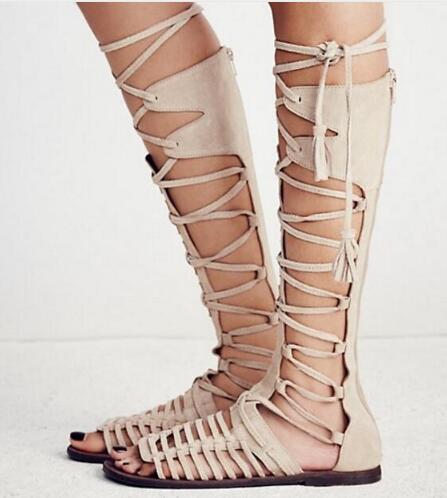 2018 Suede Knee Boots Women Open Toe Cross Strap Flat Gladiator Sandals Woman Sexy Knight Boots Summer, Black
2018 Suede Knee Boots Women Open Toe Cross Strap Flat Gladiator Sandals Woman Sexy Knight Boots Summer, Black