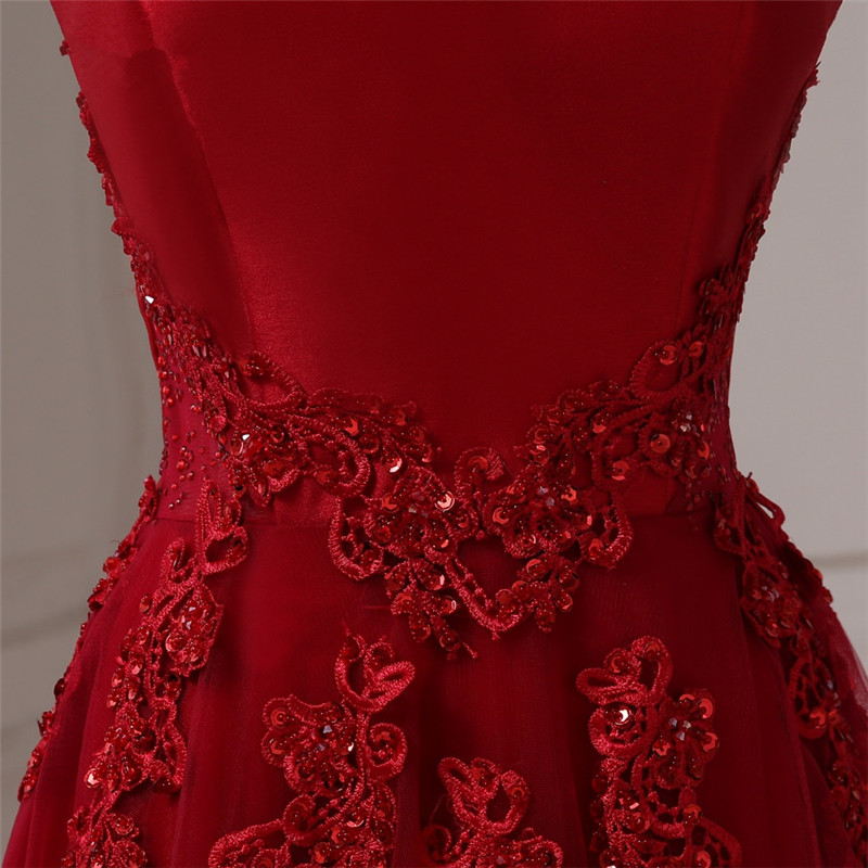 setwell Burgunday Bridesmaid Dresses Beaded Applique Off the Shoulder A-line Satin/ Tulle Bridesmaid Gowns Wedding Party Dress