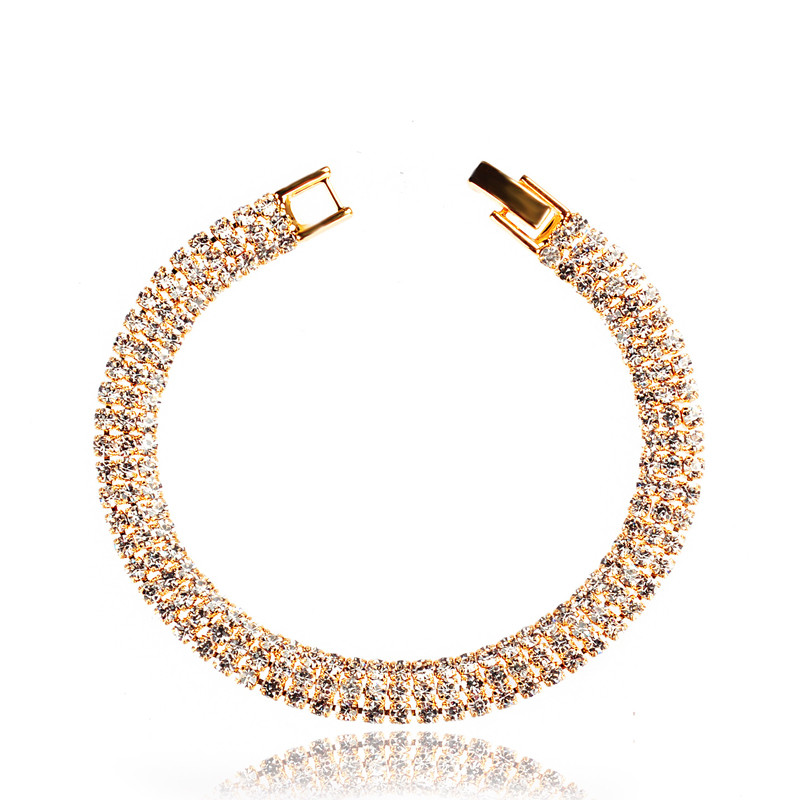 Stylish Rhinestone Shining Bracelets Attractive Gold Silver Color Crystal Bracelets for Women Bling Wedding Jewelry, Golden;silver
Stylish Rhinestone Shining Bracelets Attractive Gold Silver Color Crystal Bracelets for Women Bling Wedding Jewelry, Golden;silver