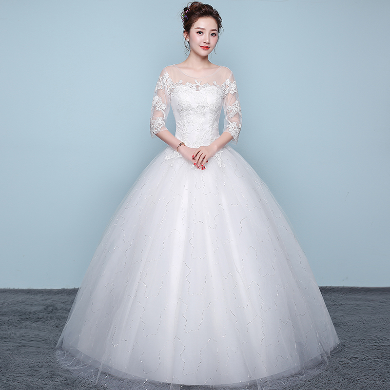 New Arrival Vestido De Noiva 2018 Long Sleeve Wedding Dresses Tulle Lace Bride Dresses Wedding Gowns Vintage Wedding Dresses