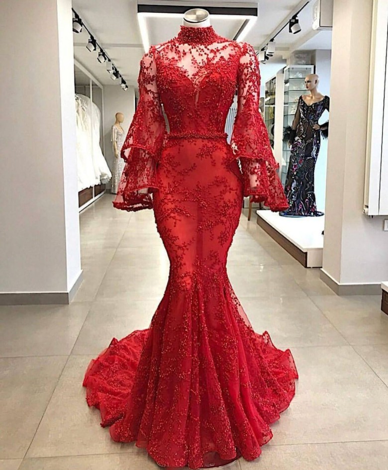 Red Long Sleeves Mermaid Evening Dresses Applique High Neck Custom Made Evening Gowns Floor Length Tulle Prom Dresses, Hunter green
Red Long Sleeves Mermaid Evening Dresses Applique High Neck Custom Made Evening Gowns Floor Length Tulle Prom Dresses, Hunter green