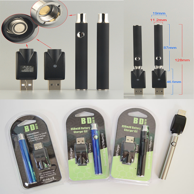 510 Thread Vape Battery Vaporizer Pen E Cig Preheating Batteries 350mah For Atomizer Cartridges Variable Voltage USB Charger BD Blister Kit
510 Thread Vape Battery Vaporizer Pen E Cig Preheating Batteries 350mah For Atomizer Cartridges Variable Voltage USB Charger BD Blister Kit