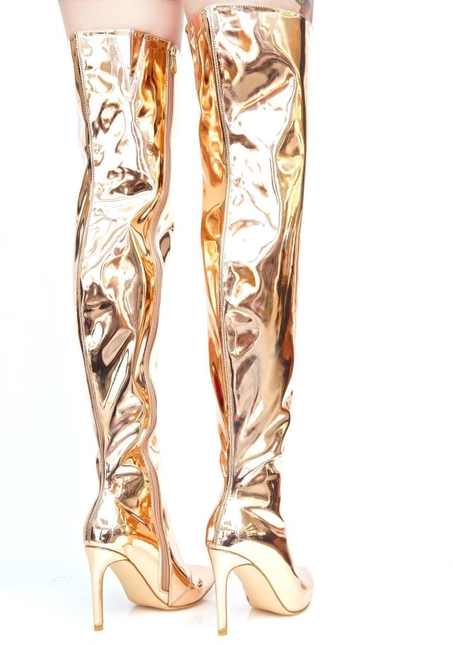 2018 European and American stars Long genuine leather pointed high-heeled knee boots silver mirror nightclub with high boots
2018 European and American stars Long genuine leather pointed high-heeled knee boots silver mirror nightclub with high boots