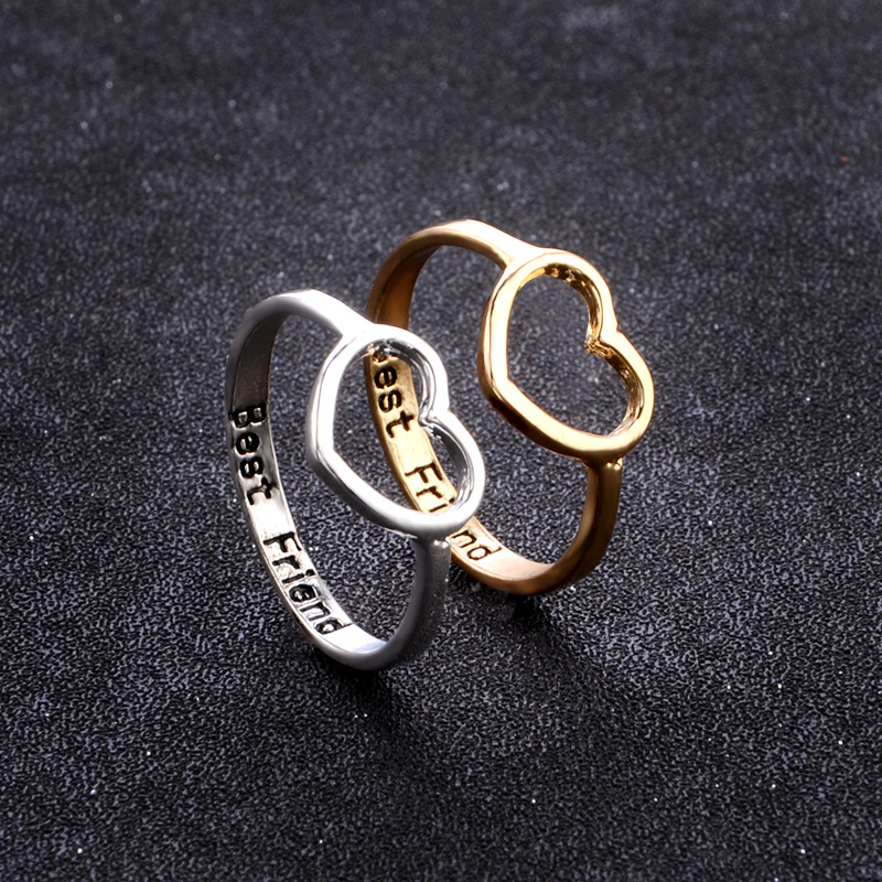 New Fashion Creative Engraved Letter ''Best Friend'' Rings Heart To Heart Ring For Lovers Gold Silver Ring
New Fashion Creative Engraved Letter ''Best Friend'' Rings Heart To Heart Ring For Lovers Gold Silver Ring