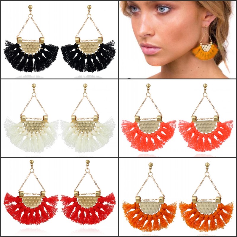 New Fashion jewelry Bohemian style fan shape tassel earrings temperament retro style fine earrings Eardrop Free dhl
New Fashion jewelry Bohemian style fan shape tassel earrings temperament retro style fine earrings Eardrop Free dhl