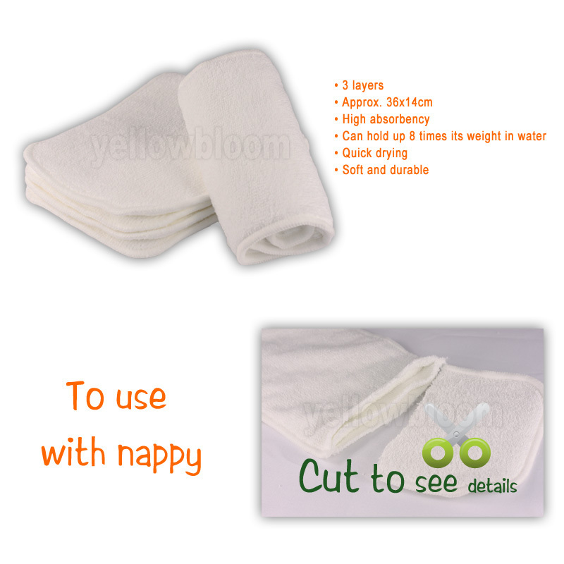 Reusable Washable Boosters Liners For Real Pocket Cloth Nappy Diaper Cover Wrap microfibre bamboo charcoal Inserts