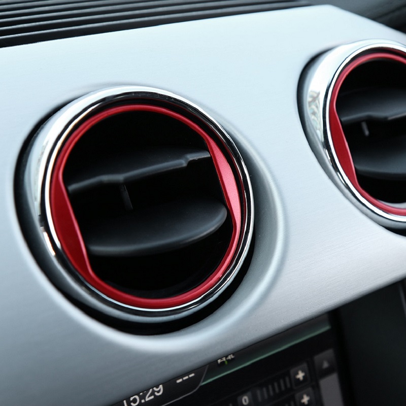 Car Dashboard Central Vent Decoration Circle Ring Aluminum Alloy For Ford Mustang 2015+ Auto Interior Accessories