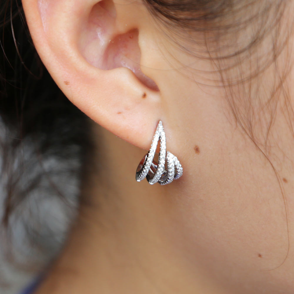 fashion bud flower stud earriing arround ear new design gorgeous elegance women gift studs fashion jewelry