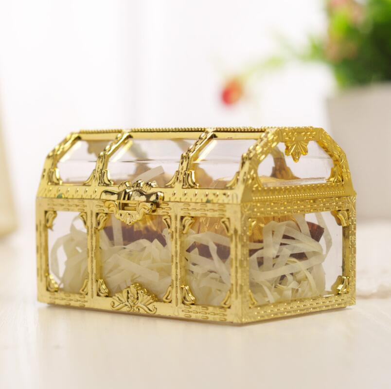 Candy Box Treasure Chest Shaped Wedding Favor Gift Box Hollowed-out Transparent Favor Holders European style Celebration Wedding Party Gifts