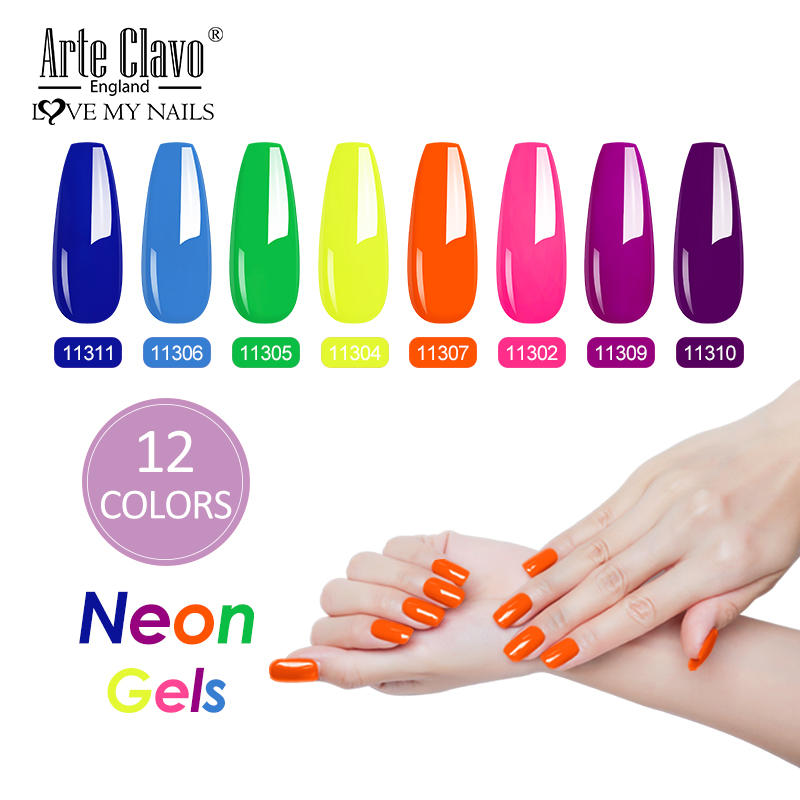 Arte Clavo Neon Nail Gel Polish 15ml Summer Candy Hot Pink Green Yellow Nails Art Gel Varnish UV Sugar Glow in UV Light, Base coat 10ml
Arte Clavo Neon Nail Gel Polish 15ml Summer Candy Hot Pink Green Yellow Nails Art Gel Varnish UV Sugar Glow in UV Light, Base coat 10ml