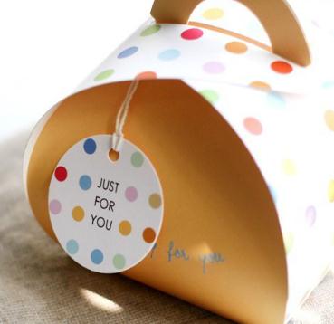 Dots Paper Gift Tags Thank you Merci Just for You Hand Made Party Favor Wedding Gift Wrap Paper Cards Hang Tags 1000 pcs
