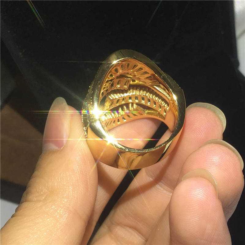 Handmade Big Across Jewelry 925 Sterling silver ring Diamond Party wedding band rings for women men Finger Gift