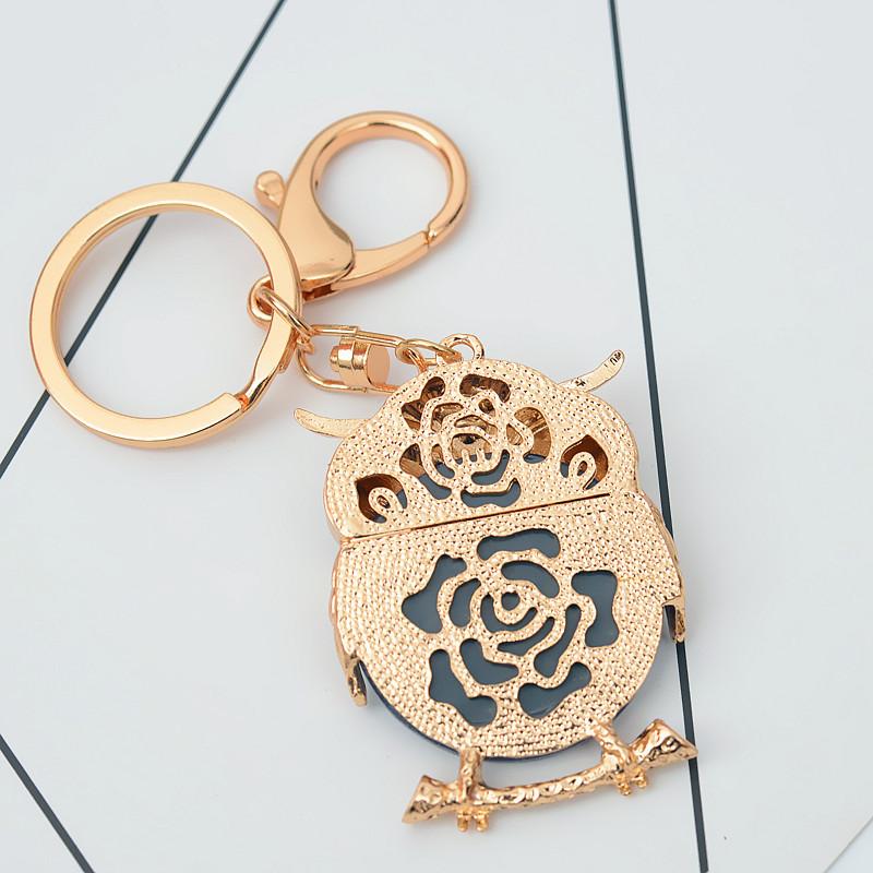 Fashion Owl Crystal Keychain Cute Cartoon Rhinestone Trinket Women Keyrings Car Key Chain Holder Female Bag Pendant Jewelry Gift