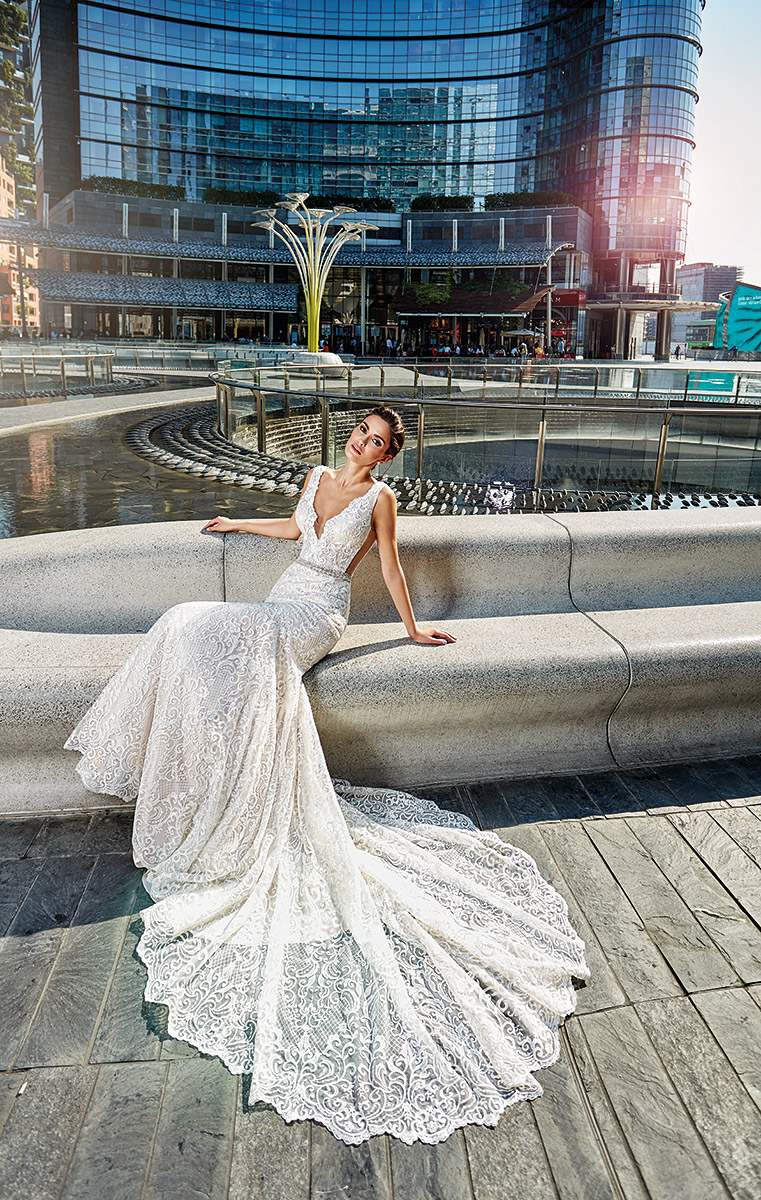 Eddy K 2019 Mermaid Wedding Dresses Full Lace Applique V Neck Sleeveless Bridal Gowns Sexy Backless Beach Wedding Dress Plus Size