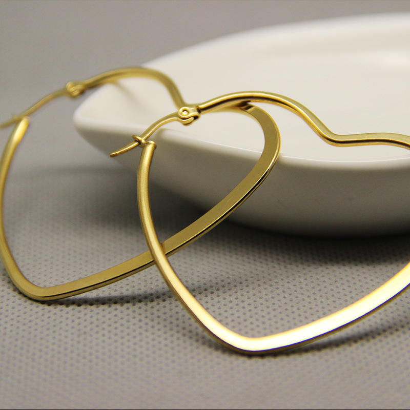 Heart Large Hoop Earrings Rose Gold Color Stainless Steel Love Heart Hyperbole Earrings Jewelry For Women JE18380
Heart Large Hoop Earrings Rose Gold Color Stainless Steel Love Heart Hyperbole Earrings Jewelry For Women JE18380