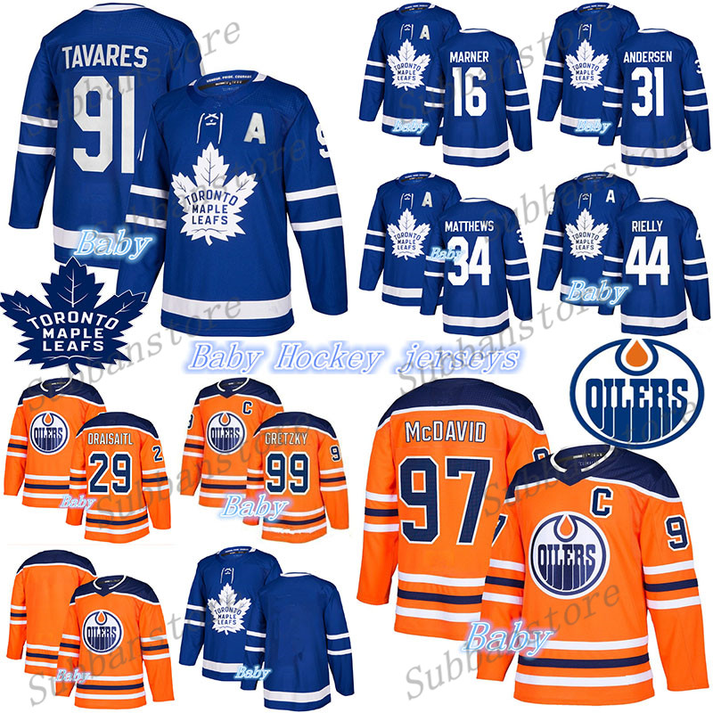 2019-2020 Baby jersey Toronto maple leafs Edmonton Oilers 97Connor McDavid 16Mitchell Marner 91 John Tavares Kids Infant hockey jerseys, Black;red
2019-2020 Baby jersey Toronto maple leafs Edmonton Oilers 97Connor McDavid 16Mitchell Marner 91 John Tavares Kids Infant hockey jerseys, Black;red