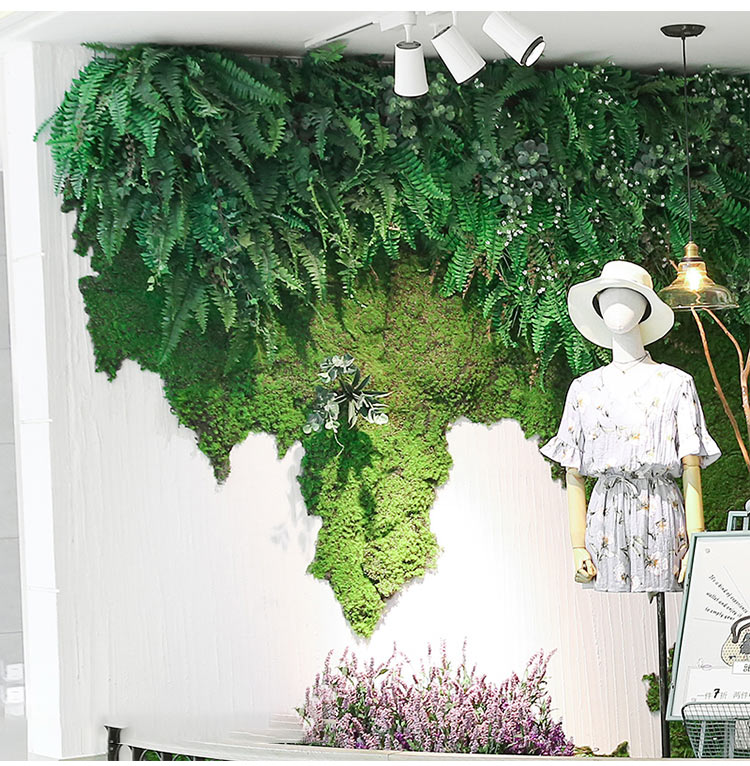 100*100cm Artificial Moss Fake Green Plants Mat Faux Moss Wall Turf Grass for Shop Home Patio Decoration Greenery