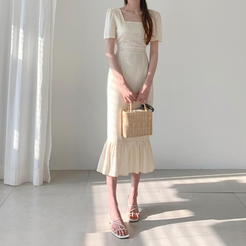 New 2020 Women Summer Dresses Lace Up Bow High Waist Square Collar Trumpet Cotton and Linen Long Dress GD899, Beige
New 2020 Women Summer Dresses Lace Up Bow High Waist Square Collar Trumpet Cotton and Linen Long Dress GD899, Beige