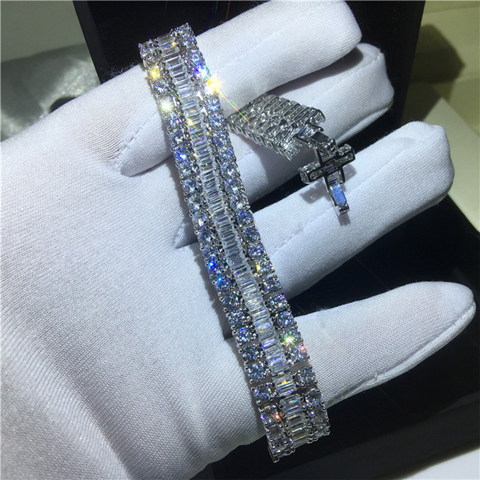 20 Style Sparkg Jewelry Sterg Sier Multi Shape White Topaz CZ Dia Gemstones Women Wedding Bracelet For Lover Gift