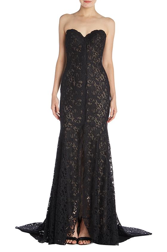 Monique Lhuillier Black Mother Of The Bride Dresses Sweetheart Illusion Lace Appliques Side Split Mermaid Evening Party Dresses Plus Size
