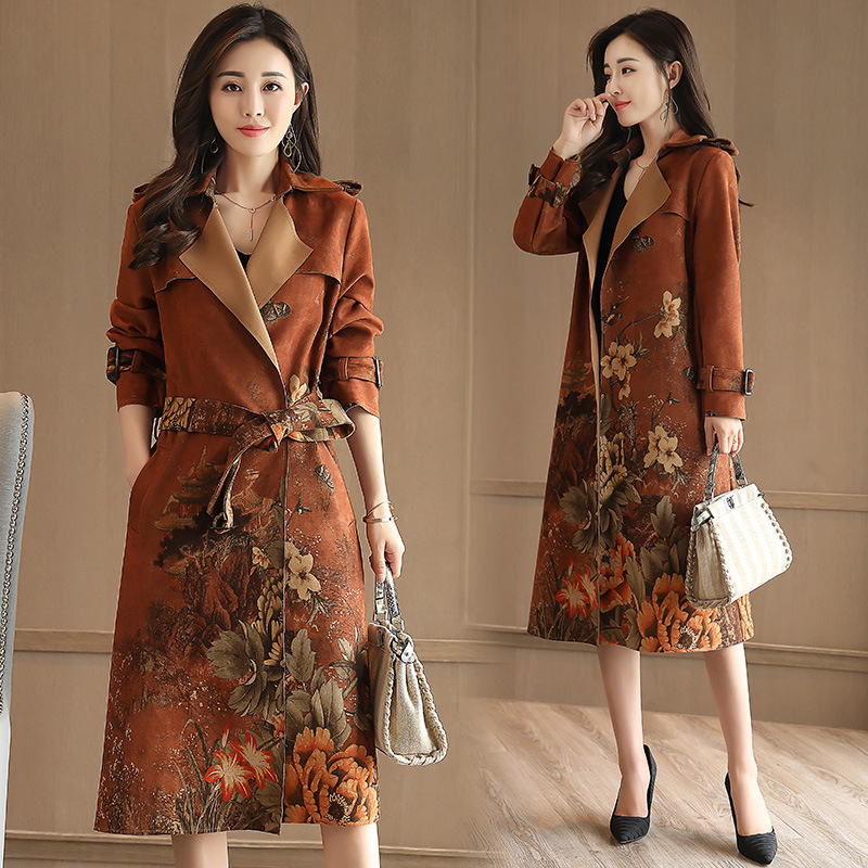 Deerskin Velour windbreaker women' slim temperament autumn printed knee length women' cardigan suede coat, As pic
Deerskin Velour windbreaker women' slim temperament autumn printed knee length women' cardigan suede coat, As pic