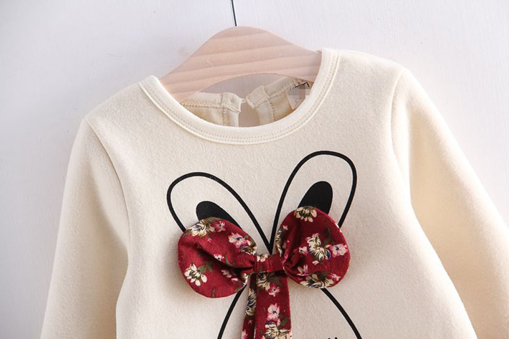 Fashion Baby Girl Dress Cartoon Rabbit Bunny Floral Princess Party Dress Clothes Kids dresses for girls meisjes jurk