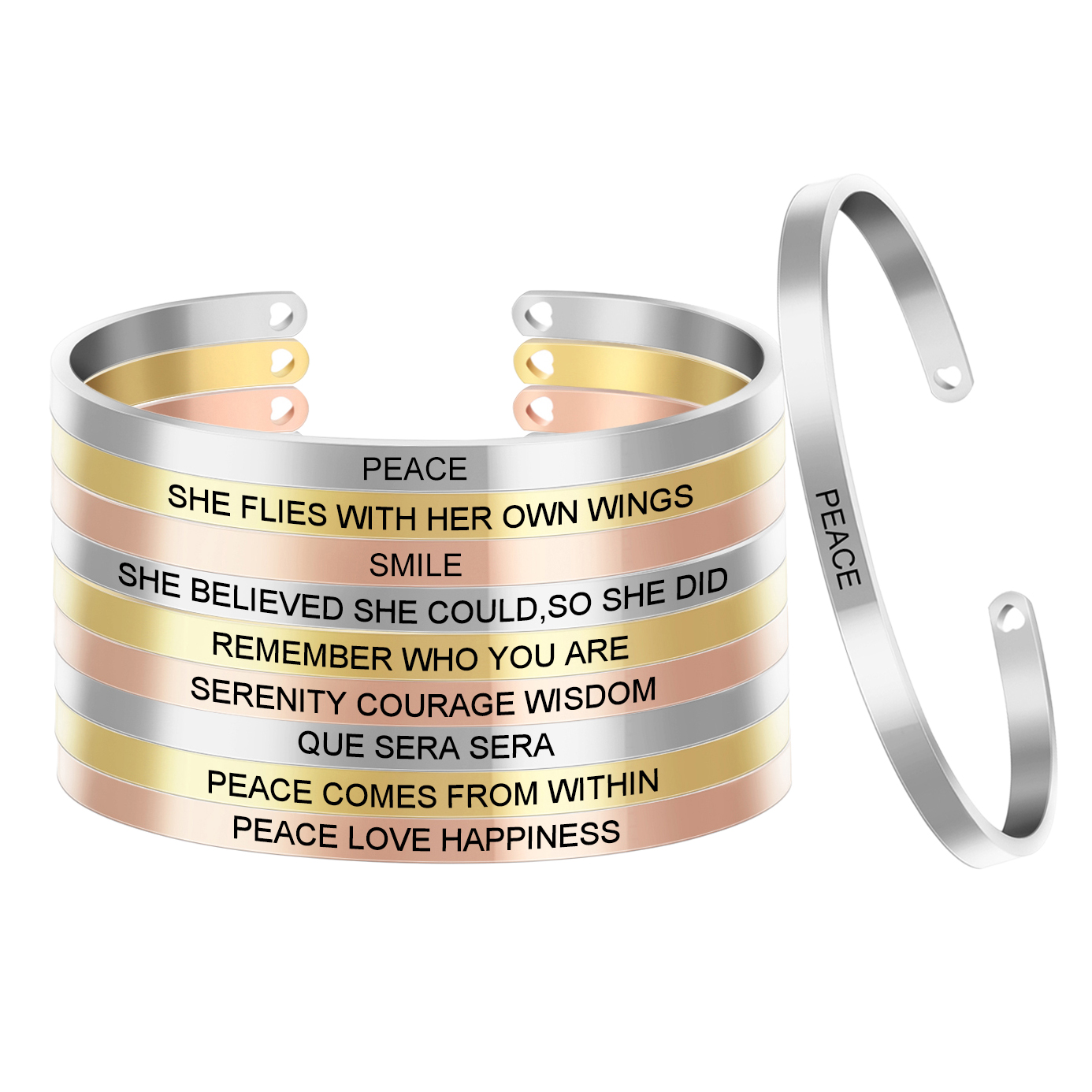 10pcs/lot Laser Engraving Positive ID Inspirational Quote Stainless Steel Bangles Collection Customized Cuff Mantra Bracelet SL-053*10
10pcs/lot Laser Engraving Positive ID Inspirational Quote Stainless Steel Bangles Collection Customized Cuff Mantra Bracelet SL-053*10