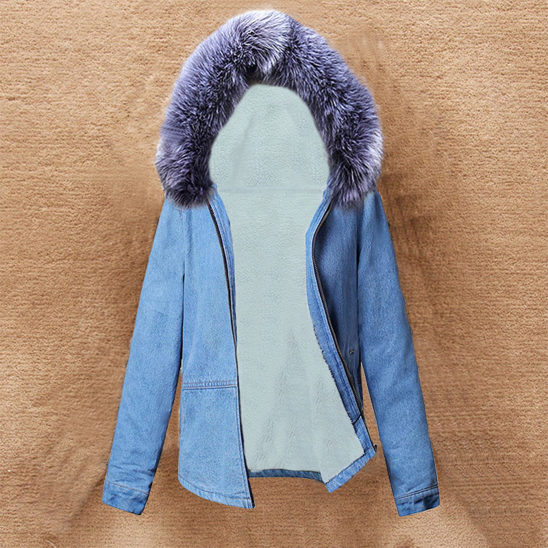Warm Wool lining Autumn Winter denim jacket for Women New 2019 European style Women coat Hooded Casual denim coat chaqueta mujer, Blue
Warm Wool lining Autumn Winter denim jacket for Women New 2019 European style Women coat Hooded Casual denim coat chaqueta mujer, Blue