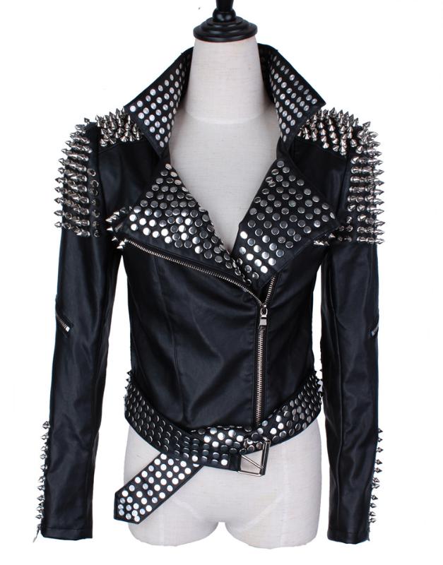 Women's Leather & Faux Jacket Women Punk Rivets Studded Motorcycle Spiked Jackets 2021 Spring Classic Heavy Metal, Silver
Women's Leather & Faux Jacket Women Punk Rivets Studded Motorcycle Spiked Jackets 2021 Spring Classic Heavy Metal, Silver