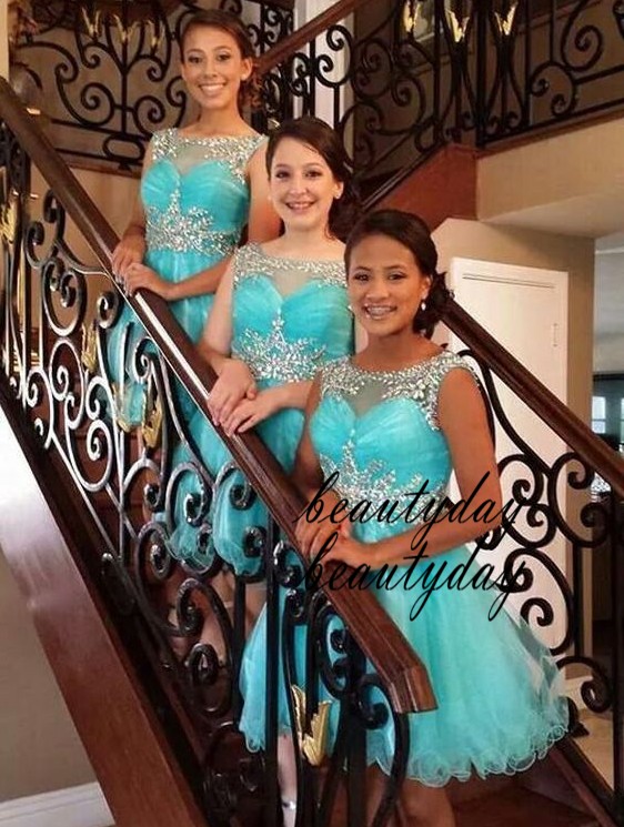 Short Turqoise Prom Dresses 2021 Homecoming Dress Party Cocktail Gowns Special Occasion Dress Dubai Black Girl Couple Day Keyhole Back