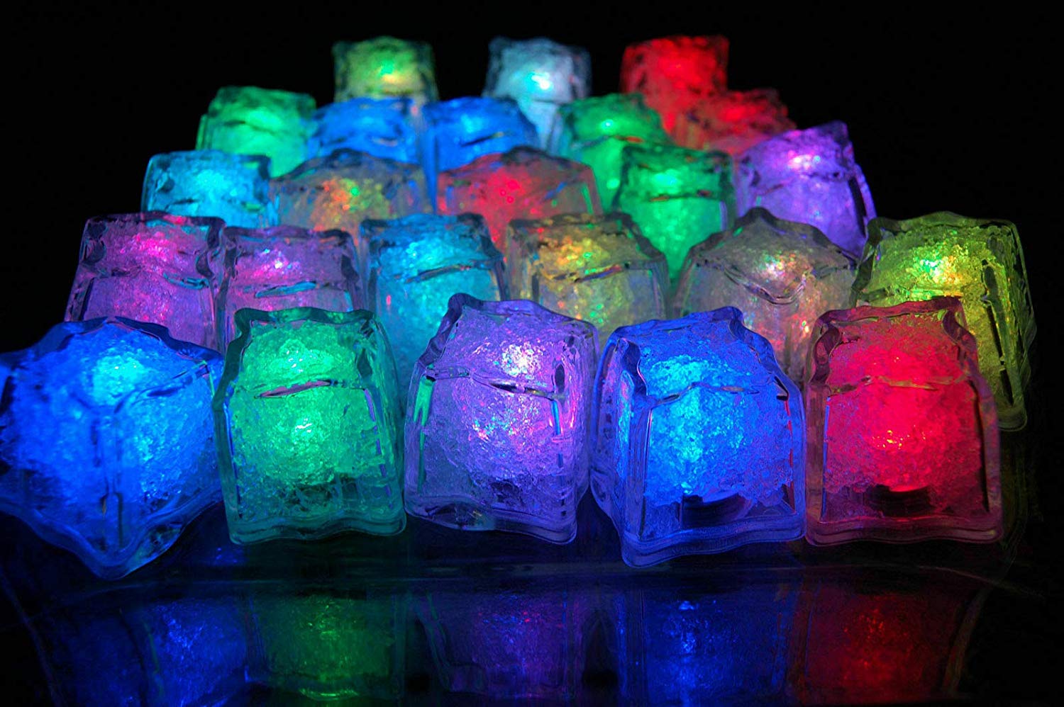 Multi Color LightUp LED Ice Cubes with Changing Lights Colorful Touch Sensing Nightlight LED Flash Ice Block