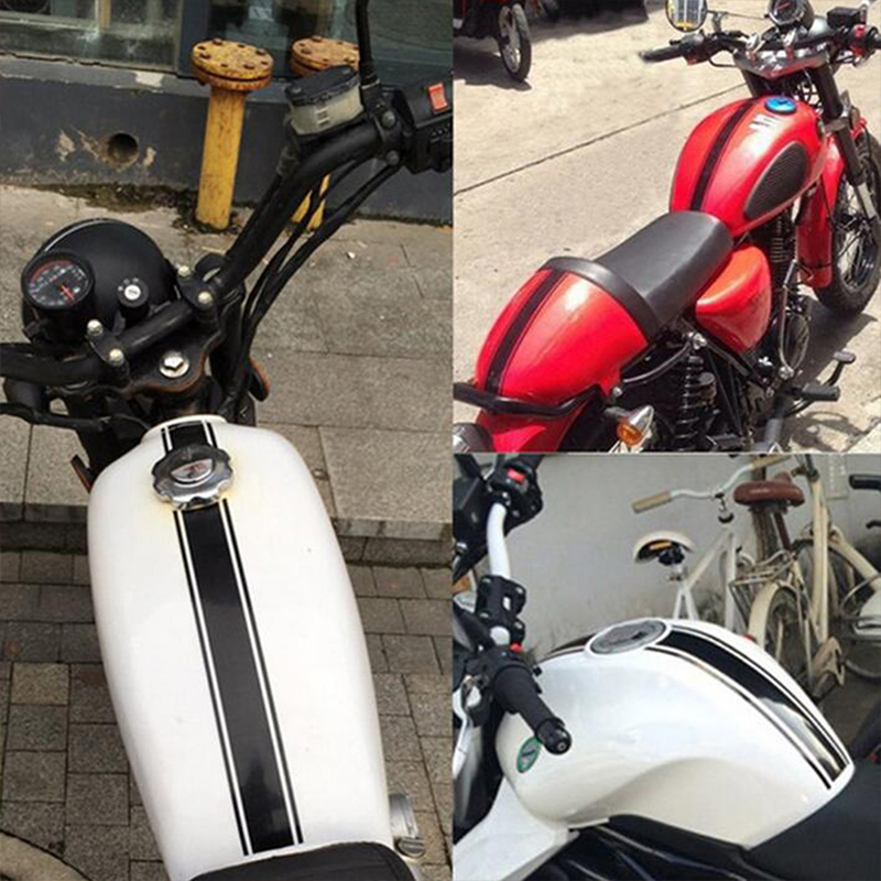 Car Motorcycle Stickers DIY Fuel Tank Cap Reflective Stickers Affixed DIY Pinstripes Racing Car Stickers Black Red Silver