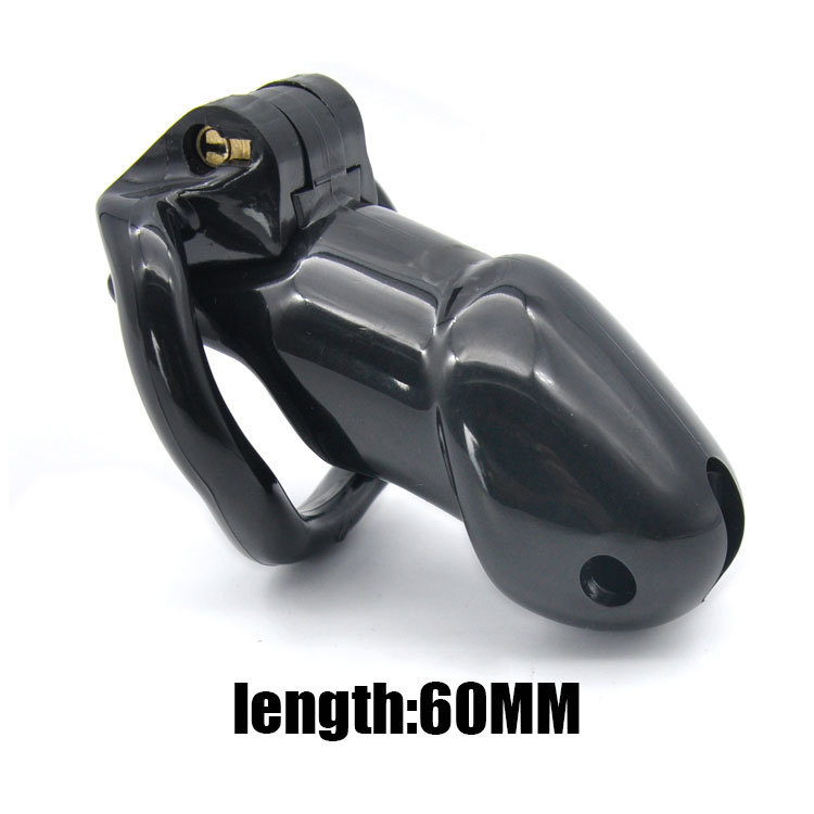 1pcs blue Plastic Male Chastity Lock Penis Ring Cock Cages Ring Virginity Lock Belt Sex Toy for Men Penis Sleeve C18122601