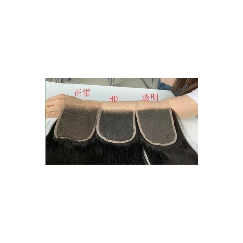 Indian Raw Virgin Human Hair HD 5X5 6X6 7X7 13X4 13X6 Lace Frontal Free Part Swiss Lace Closures Natural Color 12-24inch