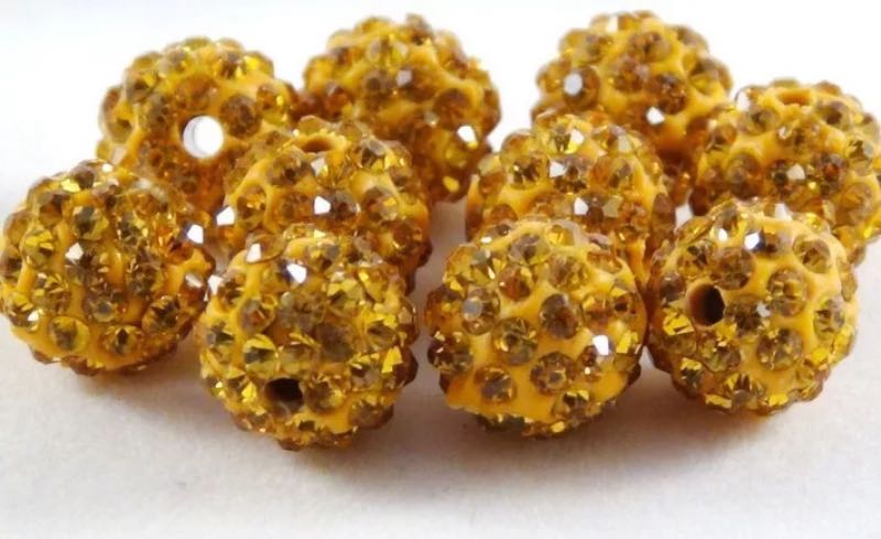 10mm 5 Rows Double Holes AB Soft Clay Bala Resin Beads Loose Inlaid Round Rhinestone Ball Shambala Bead Bracelet Necklace Accessories