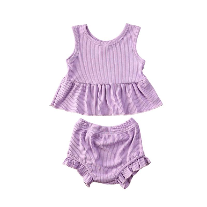 Ribbed Clothes Baby Girls Breathable Flouncing Solid Sleeveless Top Shorts Set Toddlers Summer Casual Top Sweet Short Trousers, Pink
Ribbed Clothes Baby Girls Breathable Flouncing Solid Sleeveless Top Shorts Set Toddlers Summer Casual Top Sweet Short Trousers, Pink